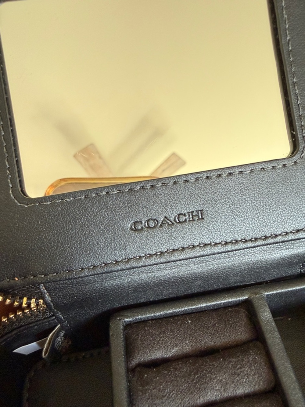 Coach Leopard Print Zip jewelry organizer - Brown & Black - Picture 9 of 15